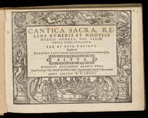 Orlando di Lasso: Cantica sacra ... sex et octo vocibus. Altus