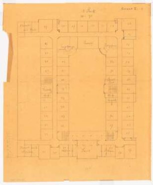 Heilanstalt: 1. Entwurf: Grundriss 1. OG