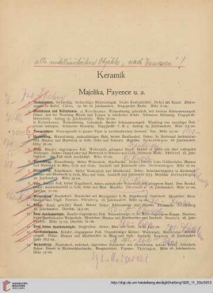 Keramik (Nr. 1-180)