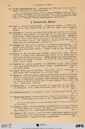 2. Französische Bücher (Nr. 568- 583)