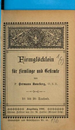 Firmglöcklein für Firmlinge und Gefirmte