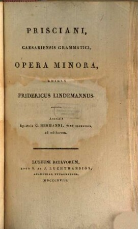 Prisciani Opera minora