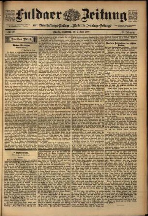 Zweite Ausgabe vom Samstag, den 04. Juni 1898.