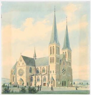 Unzugeordnete Sakralbauten: Perspektivische Ansicht einer Kirche