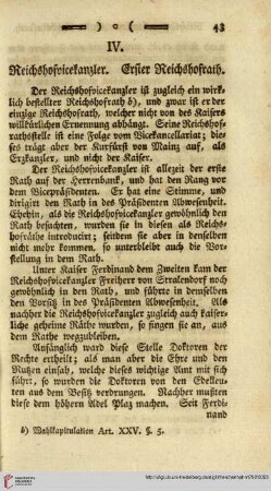IV. Reichshofvicekanzler. Erster Reichshofrath