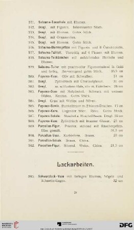 Lackarbeiten (Nr. 593-609)