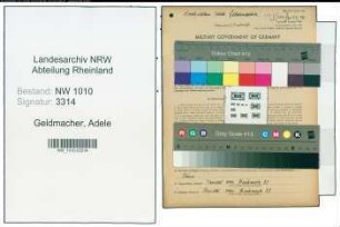 Entnazifizierung Adele Geldmacher , geb. 07.06.1910 (Schneiderin)