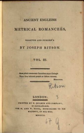 Ancient Engleish metrical romanceës. 3