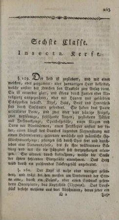 Sechste Classe. Insecta. Kerfe