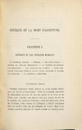 Sénèque et la mort d'Agrippine : étude historique