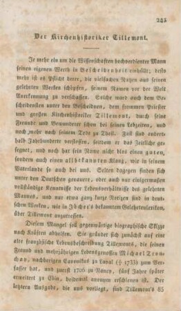 243-273 Der Kirchenhistoriker Tillemont
