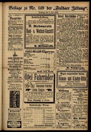 Zweite Ausgabe vom Sonntag, den 03. Juli 1892.