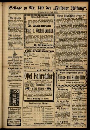 Zweite Ausgabe vom Sonntag, den 03. Juli 1892.
