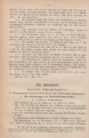 III. Abschnitt. Spezielle Sicherheitspolizei