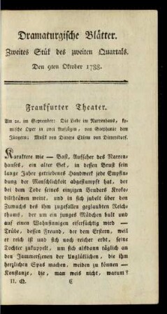Zweites Stük des zweiten Quartals