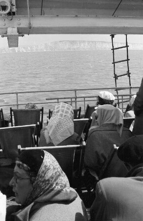 Dover: Felsküste, von See, vom Promenadendeck