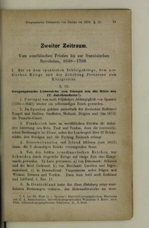 Zweiter Zeitraum. Vom westfälischen Frieden bis zur französischen Revolution, 1648-1789