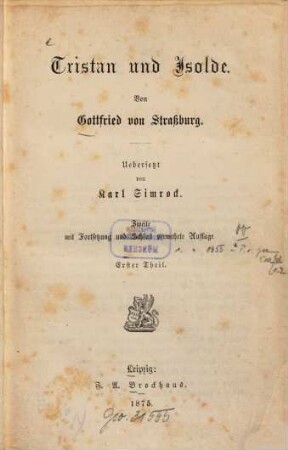 Tristan und Isolde : Übers. v. Karl Simrock