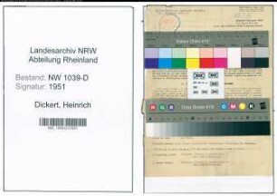 Entnazifizierung Heinrich Dickert , geb. 01.08.1898 (Polizeimeister)