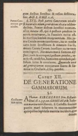 Caput XII. De Generatione Gammarorum.