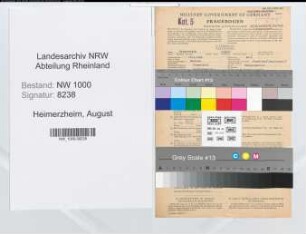 Entnazifizierung August Heimerzheim, geb. 12.01.1901 (Bankangest.)