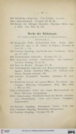 Werke der Kleinkunst (Nr. 807 - 1111)