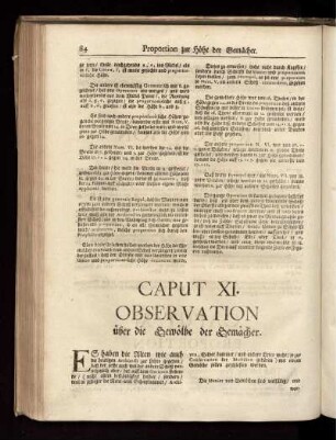 Caput XI. Observation über die Gewölbe der Gemächer