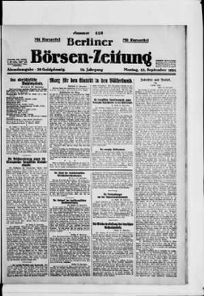 Berliner Börsen-Zeitung, Abendausgabe