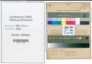 Entnazifizierung Wilhelm Zander , geb. 26.08.1898 (Polizeibeamter)