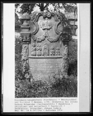 Grabstein von Johann Ludwig Schneider