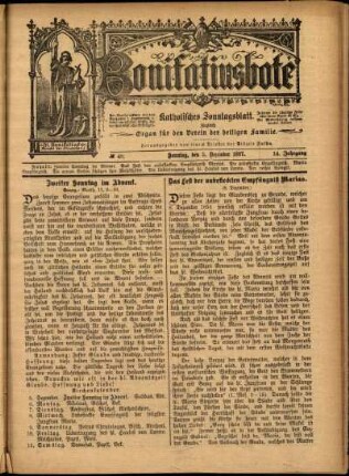 Erste Ausgabe vom Sonntag, den 05. Dezember 1897.