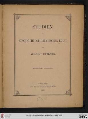 Studien zur Geschichte der griechischen Kunst
