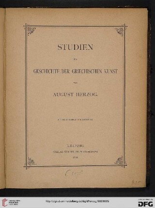 Studien zur Geschichte der griechischen Kunst