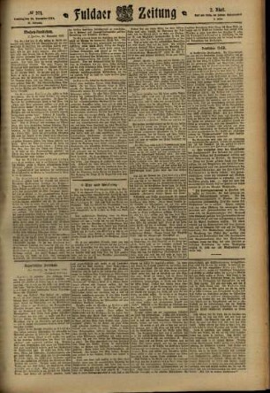 Zweite Ausgabe vom Samstag, den 26. November 1910.