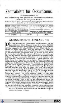 1. Heft (Jul. 1912)