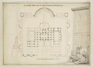 Grundriss der Diokletiansthermen in Rom, 1763