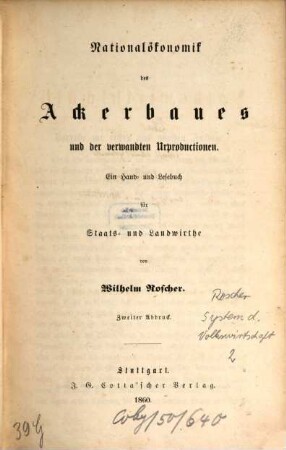 System der Volkswirthschaft : ein Hand- und Lesebuch für Geschäftsmänner und Studierende, 2