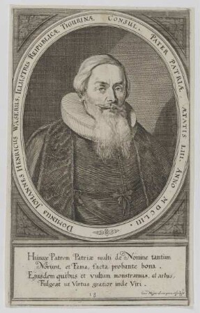 Bildnis des Johannes Henricus Waserus