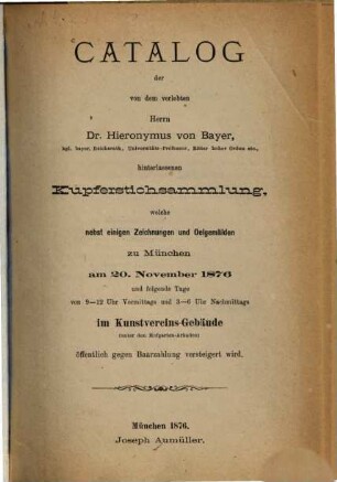 Verzeichnisse von Sammlungen von Kupferstichen, Radirungen, Holzschnitten, Aquarellen, Oelgemälden etc. etc. die in München ... : Leipzig und Wien versteigert wurden, 93