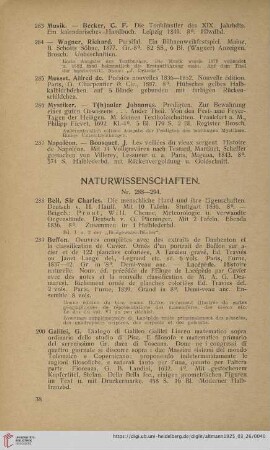 Naturwissenschaften (Nr. 288-297)