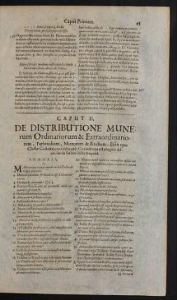 Caput II. De Distributione Munerum Ordinariorum & Extraordinariorum, Personalium, Mixtorum & Realium: [...]