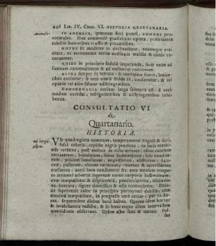 Consultatio VI de Quartanario