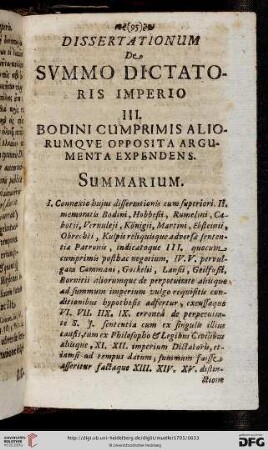 III. Bodini cumprimis aliorumque opposita argumenta expendens
