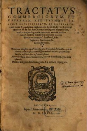 Tractatus Commerciorum et usurarum