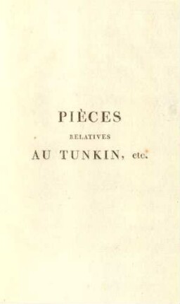 Pièces relatives au Tunkin, etc.