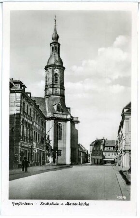 Großenhain. Kirchplatz mit Kirche