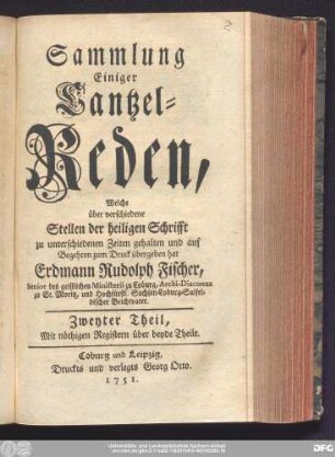 Zweyter Theil: Mit nöthigen Registern über beyde Theile