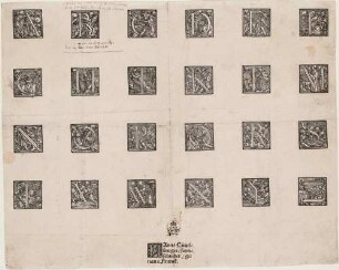 Der kleine Totentanz. 24 Initialen (Antiqua-Majuskeln) (nebst einer in die Beschriftung eingefügten Initiale)