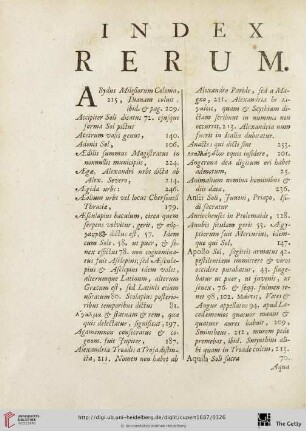 Index Rerum