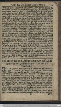 Die Auferstehung, Himmelfahrt Christi, Sendung des Heiligen Geistes, aus den vier Evangelisten